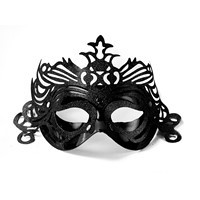 Masca Venetiana Cu Ornament Neagra
