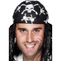 Bandana Pirat Alb-Negru
