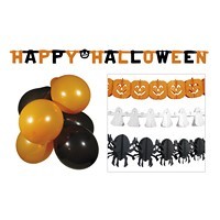 Set decoratiuni Halloween baloane si ghirlande