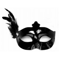 Masca Venetiana Neagra Cu Pana